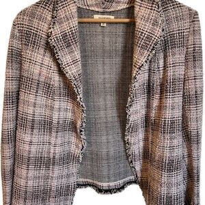 Max Studio Women's Pink, Black, and White Tweed Blazer Size Medium
